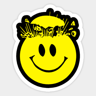 Exploding Acid House 80s Smiley Face Sticker